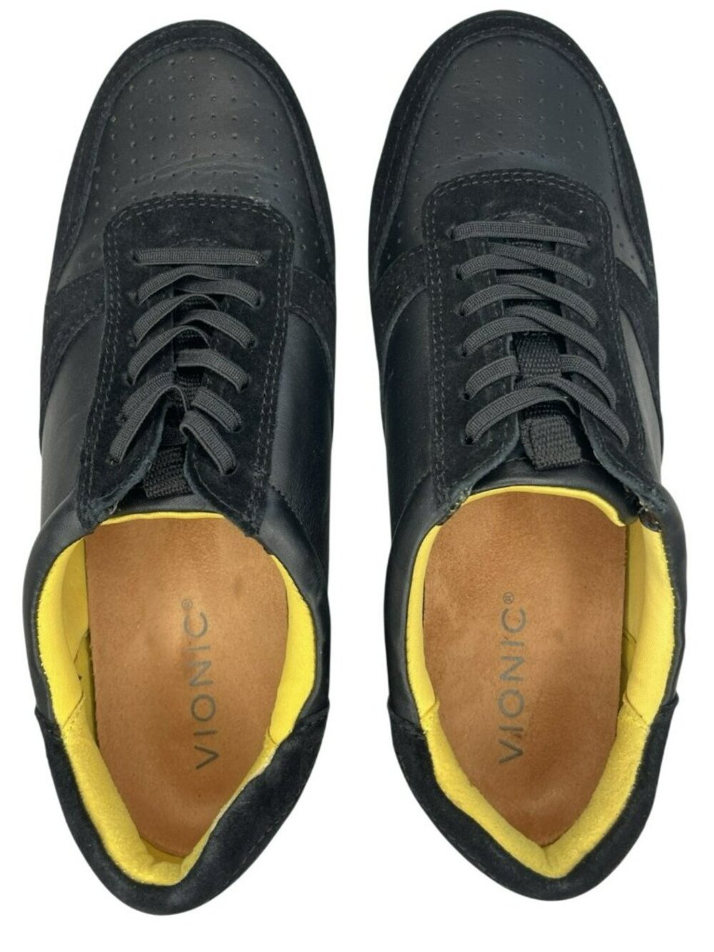 Vionic Karigan Sneakers Women's Black Leather Suede Wmn's Size 6.5 DISPLAY SHOES - Picture 4 of 8
